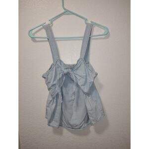 Madewell Light Denim Sleeveless Crop Top Tie Front Size 2